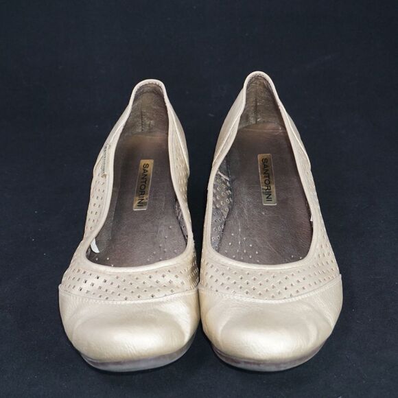 Santorini Gold Ballet Style Wedges, Size 38 - Picture 2 of 10